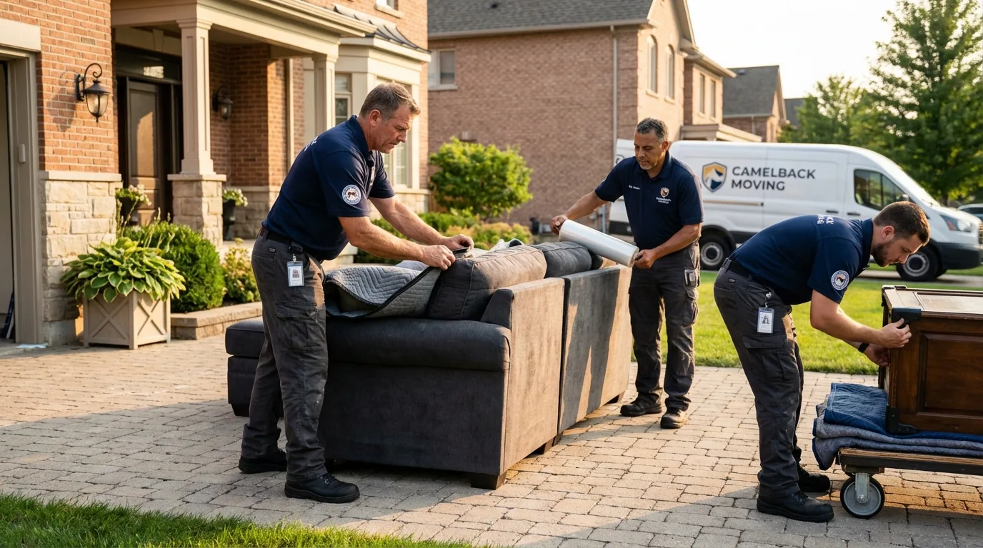 Large estate moving crew wrapping furniture in Middletown, VA