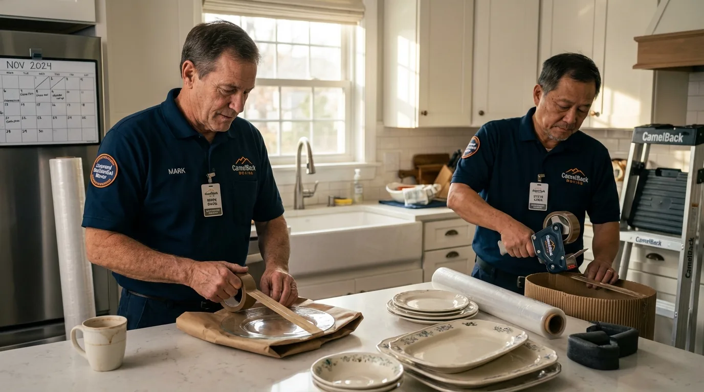 Professional crew packing kitchen dishware in Middletown, VA